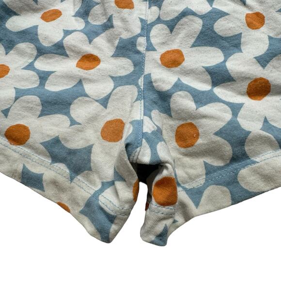 PRIMARY Blue Daisy Pull On Cotton Shorts Size 6-7 Kids Pockets Drawstring - Picture 3 of 4